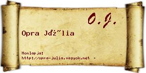 Opra Júlia névjegykártya